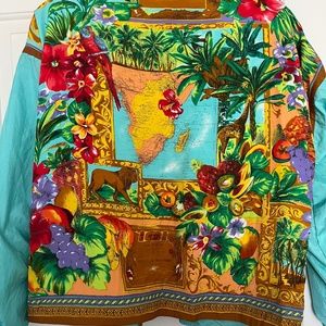 Vintage Versace like jacket rain jacket colorful print